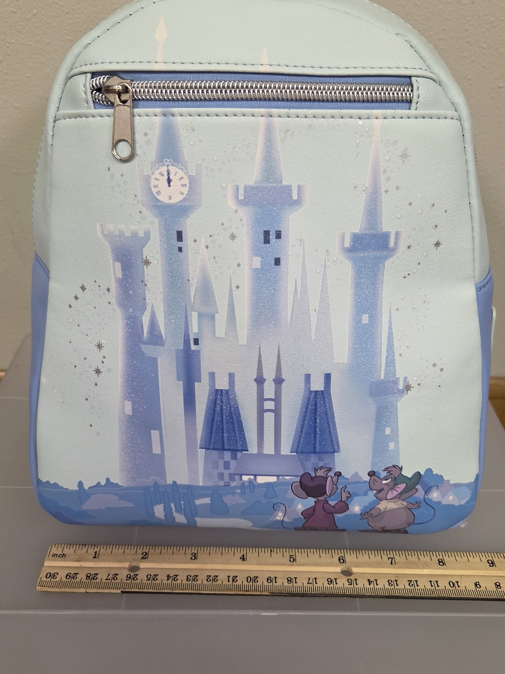 Kids Light Blue Castle Backpack - Cute Mouse Design